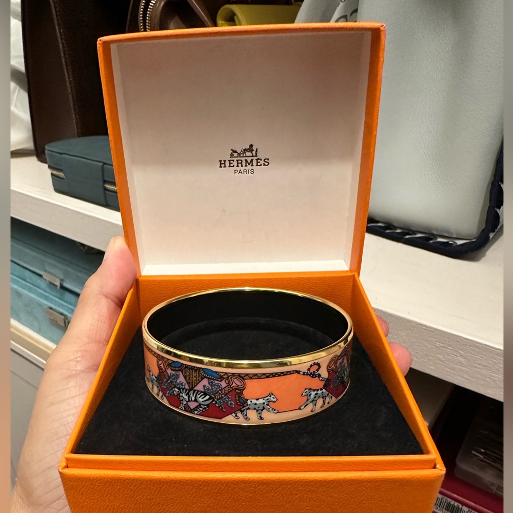 HERMES Bangle bracelet leopard